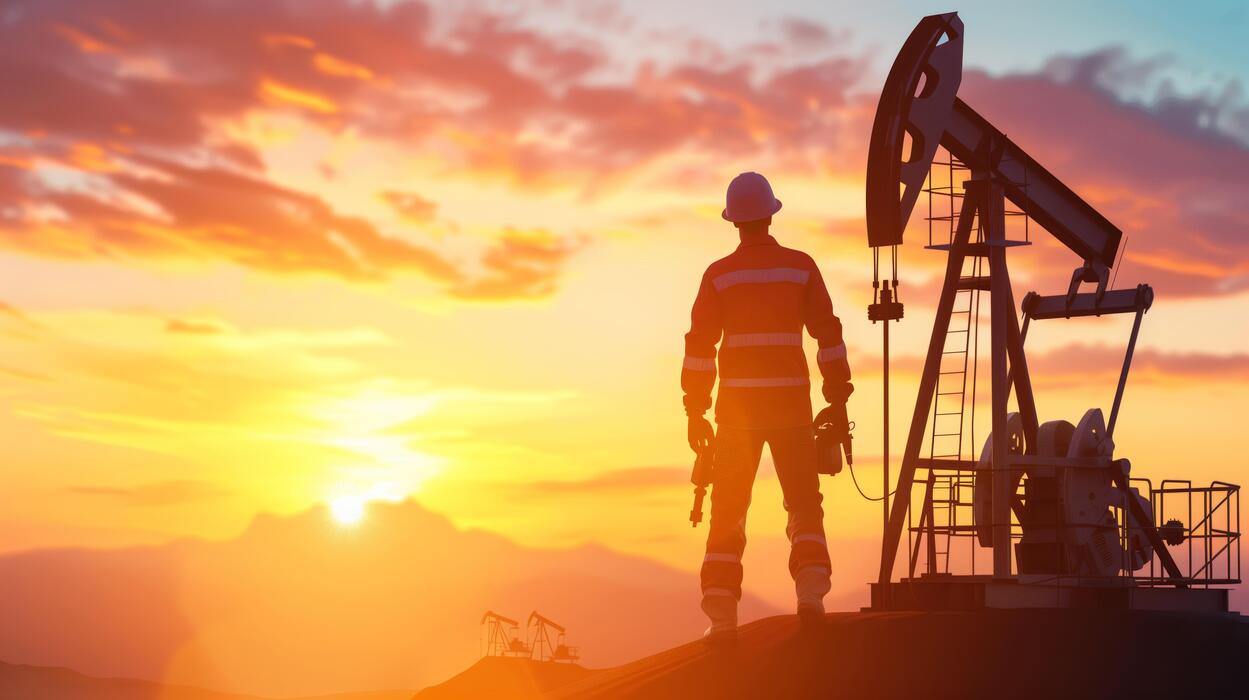 Pumpjack at golden hour