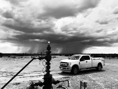 Pumpjack bathed in golden hour light