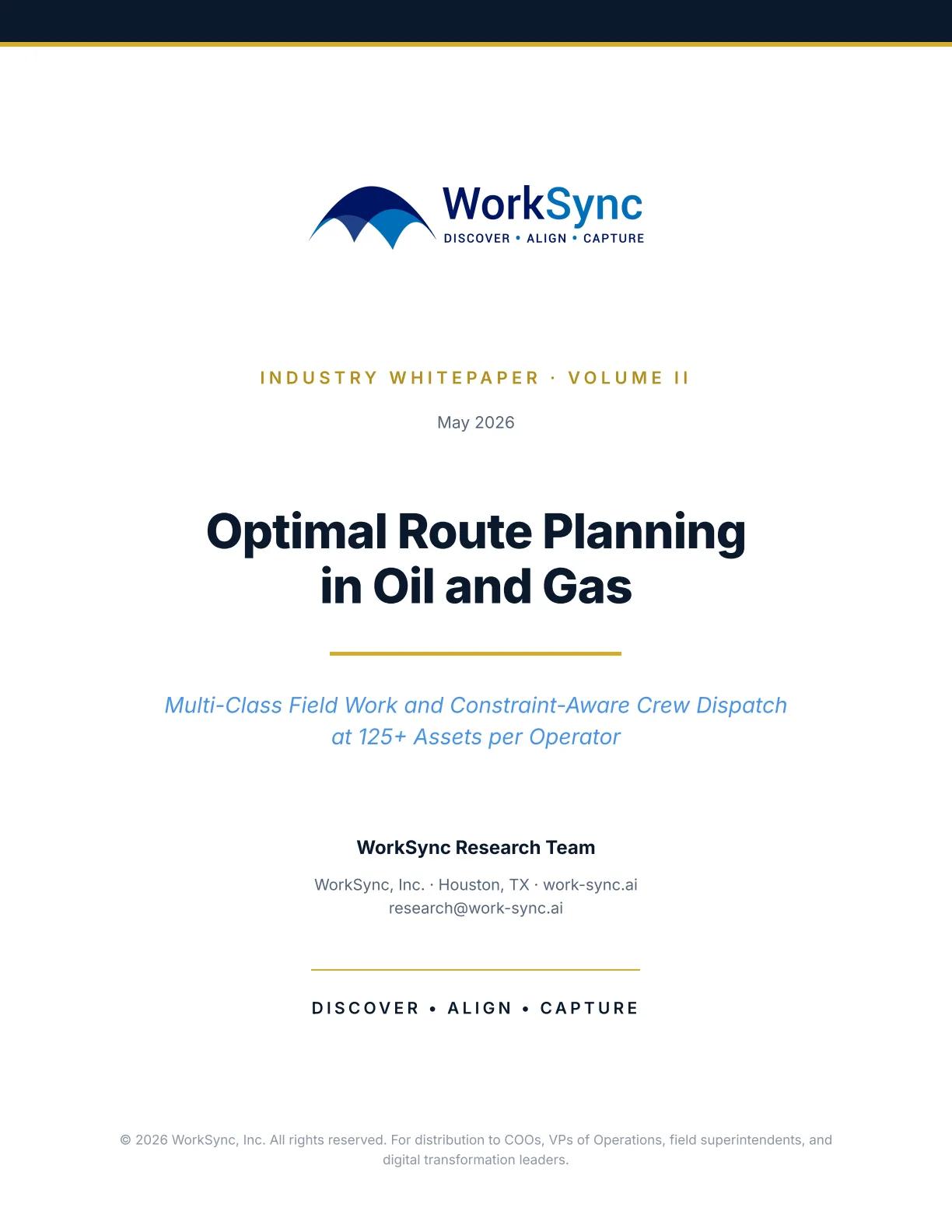 Optimal Route Planning in Oil and Gas: white paper cover