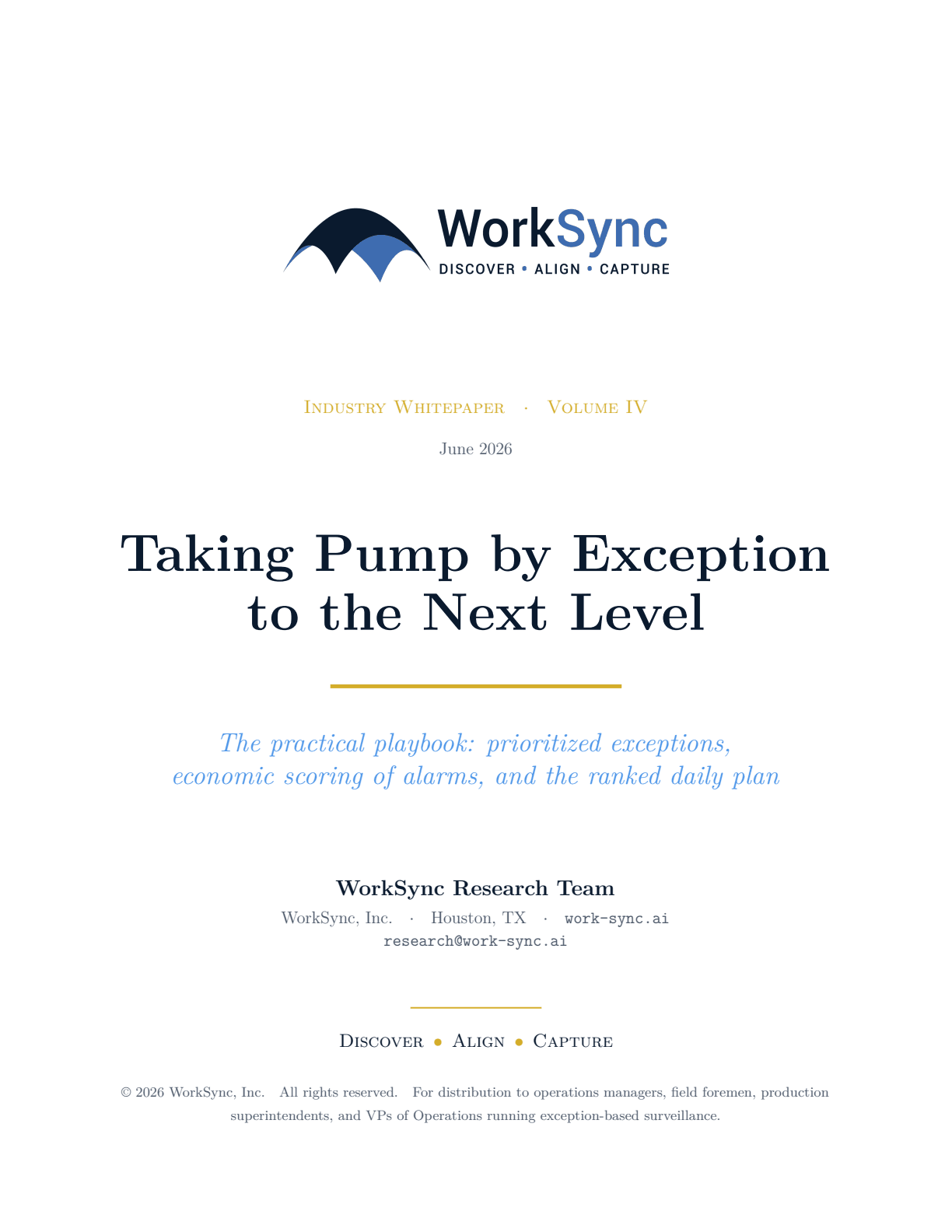 Taking Pump by Exception to the Next Level: white paper cover