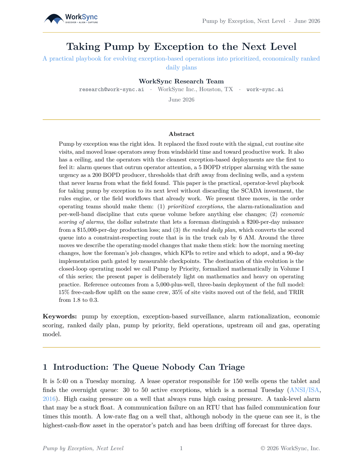 Taking Pump by Exception to the Next Level: abstract and introduction